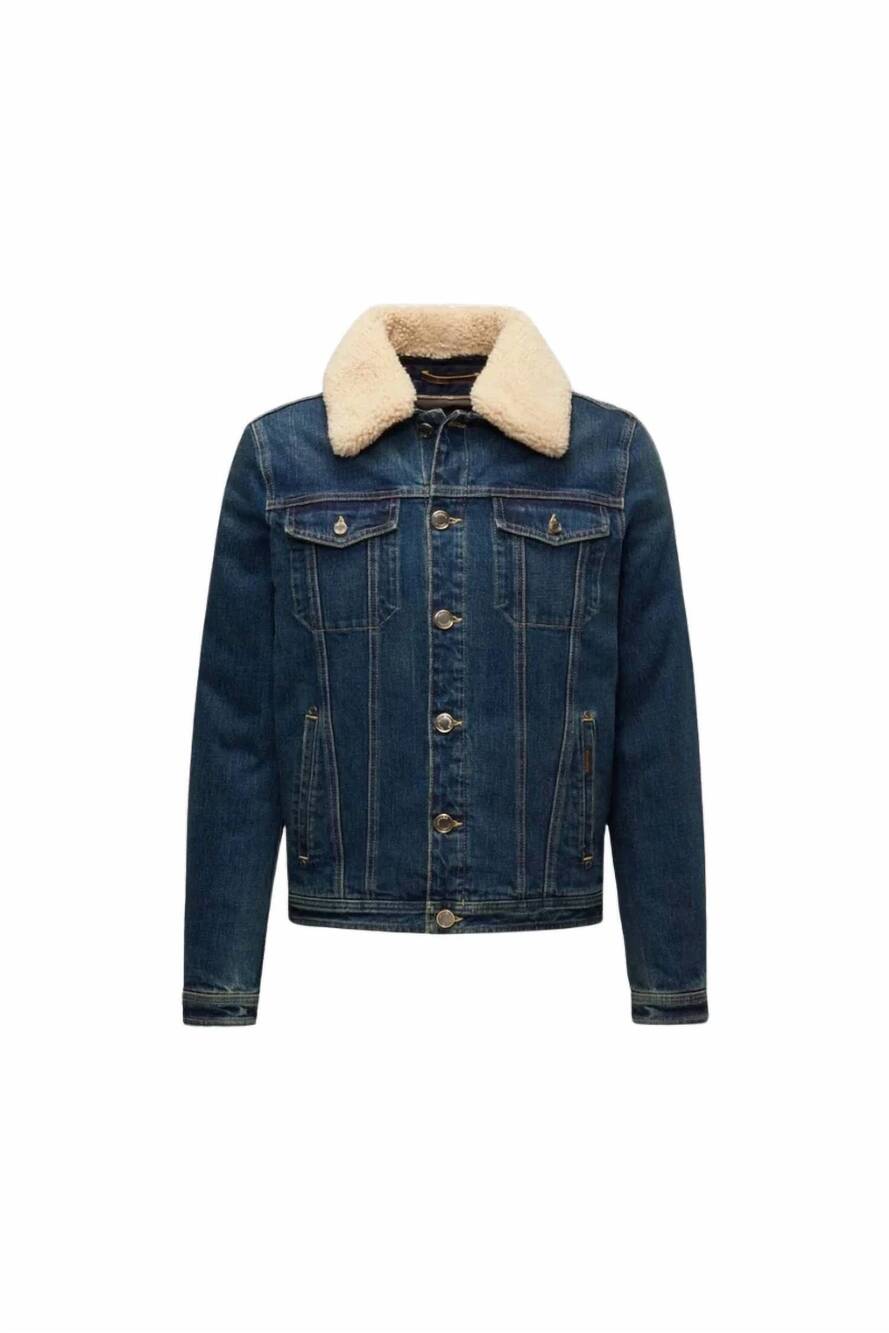 NEW MOORER women's denim down jacket in blue